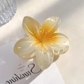 Miniatyrbilde 4 av 8: Fargerik simulert tredimensjonal frangipani hårklipp ferie stil sidegradient bauhinia blomst kvinnelig hai klipp Light Orange