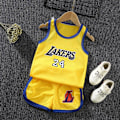 Miniatyrbild 2 av 5: Basketbolltröja träningsdräkt kit tank top tröja + shorts set - Perfekt blå röd BULLS 23 72-84 månader