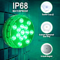 Miniatyrbilde 5 av 8: 15 LED undervannsbassenglys 16 farger undervannsdamlys med sugekopper IP68 vanntett badekarlys for fontene akvarier