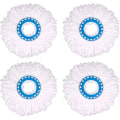 Miniatyrbillede 1 af 5: 4 stk. Mikrofiber Moppehoveder, Runde Erstatningsmoppehoveder 360 Graders Rotation Moppehoveder til Gulvrengøring (Diameter 16cm)