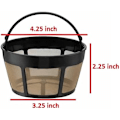 Miniatyrbillede 3 af 7: GOLDTONE Genanvendelig 8-12 Kopper Kurv Kaffe Filter Passer Hamilton