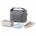 Isolerad lunchväska med aluminiumfoliefoder, bärbar lunchlåda för arbete, picknick och på språng, grå