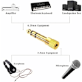 Miniatyrbillede 3 af 5: 6,35 mm han til 3,5 mm hun jack adapter, hovedtelefon audio jack til audio mixer/elektrisk klaver/keyboard
