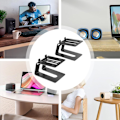 Miniatyrbilde 3 av 7: Studiomonitorstativ, 2-pakning høyttalerstativ for skrivebord eller bokhylle, stabile høyttalerstativ for hjemmestudio eller kontor
