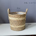 Miniatyrbild 8 av 11: Halmplanta extra stor extra stor krukväxt blomkorg växtkorg vävd golv inomhus bonsai White fishing net with bulging belly large