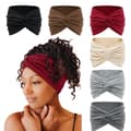 Breda boho-hårband för kvinnor extra stora turban-hårband 6-pack