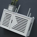 Miniatyrbild 5 av 8: Wifi-routerförvaringslåda Väggmonterad Hylla Träfäste Fri Punching Organizer 2