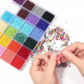 Miniatyrbillede 2 af 5: DIY - Perleæske - Frøperler - 4mm - 4800stk - Smykkefremstilling flerfarvet