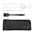 Miniatyrbild 6 av 6: 3-vägs grillspett, för utomhusgrill, 3-bent grillspett, grillspett i rostfritt stål för kött, lättanvänd slider C Set