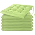 Tikattu tuolinpehmusteiden setti, 6 kpl, 40x40 cm, kiinnikkeillä sisä- ja ulkokäyttöön, vihreä