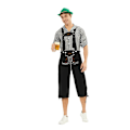 Miniatyrbild 1 av 2: München Oktoberfest Kläder Herrarnas Rutig Skjorta Overaller Dräkt Scenframträdande Kläder Black pants+black top(without hat) L