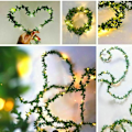 Pikkukuva 4 / 5: Tekoisia vihreitä lehtiä LED-valosarjoja, useita pituuksia Riippuvalot Paristokäyttöiset Vine Fairy String Lights Ripustettavat koristevalot 2M 2M