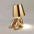 Miniatyrbillede 1 af 7: Senglampe med touch-funktion, guld Thinker-lampe, skrivebordslampe, trådløs, genopladelig, bærbar, dekorativ, natlampe, guld D