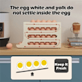 Miniatyrbilde 5 av 9: 4-lags eggestativ for kjøleskap Eggdispenser Automatisk rullende eggbrett Oppbevaring 30 eggbeholder Grå