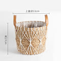 Miniatyrbild 7 av 11: Halmplanta extra stor extra stor krukväxt blomkorg växtkorg vävd golv inomhus bonsai White fishing net with bulging belly large