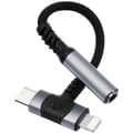 Miniatyrbillede 1 af 4: 2 i 1 USB C til 3,5 mm Jack Adapter, Type C/L-ightning til DAC Chip Hovedtelefon Jack