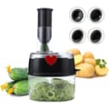 Elektrisk grönsaksskärare med hög hastighet, strimlare, rivjärn, spiralizer, grönsaksskärare, 2L