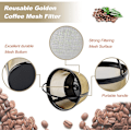 Miniatyrbillede 6 af 7: GOLDTONE Genanvendelig 8-12 Kopper Kurv Kaffe Filter Passer Hamilton