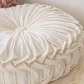 Miniatyrbillede 4 af 11: Ins græskar pude rund pude siddepude talje pude stue sofa homestay plisseret hjul futon pude Beige 35*35cm