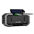 Miniatyrbild 1 av 3: Multifunktionell nödradio för katastrofberedskap - Utomhuscamping, handvevad solladdning, kort Bluetooth-radio - Silvergrå Silver Gray 5000mah