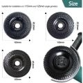 Miniatyrbillede 4 af 6: Træslibeskive 125 mm, 3 dele slibeskiver til formning, slibning og skæring. Hjul til vinkelsliber,
