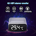 Miniatyrbild 3 av 5: Klockradio med Bluetooth-högtalare, trådlös laddningsväckarklocka-Xin