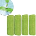 4-pak erstatningsmoppepuder genanvendelige mikrofiber våd-tør moppe-refiller til træ-, laminat- og flisegulve kompatible med spraymopper