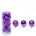 Julekuler for dekorasjon 24 stk. lilla Purple 8cm24 Pcs