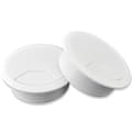 2-pack Vita Runda Kabelgenomföringar - 60mm Diameter - Kontor u0026 PC Kabelhantering