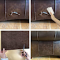 Miniatyrbild 4 av 5: Läder reparation Självhäftande konstläder lapp Svart Black