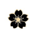 Pikkukuva 1 / 2: Rintaneula - Pinni - Kukka - Musta Black