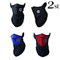 Miniatyrbillede 1 af 2: Dobbeltpakke - Cykelmaske - Skimaske - Ansigtsmaske - MC-maske Black one size