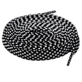 Pikkukuva 2 / 4: Kengännauhat - Ruutukuvio - Punottu - Ruutukuvio - Litteät [100 cm] - Useita värivaihtoehtoja Black one size