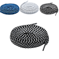 Pikkukuva 1 / 4: Kengännauhat - Ruutukuvio - Punottu - Ruutukuvio - Litteät [100 cm] - Useita värivaihtoehtoja Black one size