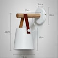 Miniatyrbillede 3 af 3: Hvid moderne LED væglampe industriel metal træ belysning væglampe armatur E27 fatning til soveværelse dekoration restauranter cafe
