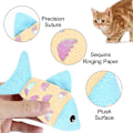Miniatyrbild 3 av 5: 2-pack katt leksaker, kattungar, fisk leksaker, ljus papper för tuggning blå