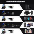 Miniatyrbilde 4 av 4: Gaming Headset Computer Gaming Headset RGB Lys Mikrofon USB Multifunksjon