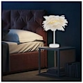 Miniatyrbild 3 av 5: Strutsfjäder Bordslampa Nattljus Dekorationslampa Varm Ljus för Sovrum Bröllopsrum (Vit Struts)