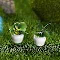 Miniatyrbild 4 av 5: Miniatyrkruka växtstaty flerfärgad väderbeständig harts allmänt använd miniatyrblomma miniatyr gräsmatta dekoration -3set