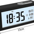 Miniatyrbild 2 av 4: Digital väckarklocka med LCD-display, datum och temperaturvisning