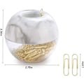 Miniatyrbillede 3 af 5: Magnetisk Papirclipsholder, Hvid Marmorholder med 100 stk. Guld Papirclips 28mm (1,1\") Søde Kontorartikler til Skrivebordsarrangør