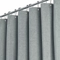 Miniatyrbillede 1 af 5: Ekstra langt bruseforhæng 180 x 240 cm, Stort bruseforhæng i linne med tekstureret stof med 12 plastikkroge, Stort bruseforhæng af klassisk polyesterstof 180*240CM