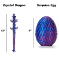 Miniatyrbilde 3 av 5: 3D-trykt drage i egg, fullt ledddrage krystalldrage med drageegg, hjemmekontorinnredning  --(WR)