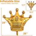 Miniatyrbillede 2 af 6: 14 stk. kroneballoner til dekoration af kongelige babyshowers -