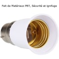 Miniatyrbild 4 av 5: 15 st B22-sockeladapter till E27, baslampkonverter, lampsockeladapter för LED-lampor