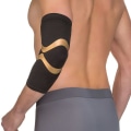 Miniatyrbillede 2 af 3: Performance kompressionsalbuebandage i sort med kobbertrim