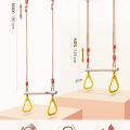Miniatyrbillede 2 af 7: GHB trapeze multifunktionel børnegynge i træ med gymnastikringe i plast