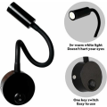 Miniatyrbillede 2 af 4: Stykker LED-sengelampe Sort væglampe Læselampe Sengelampe til læsning LED-lampe Moderne væglæselampe Soveværelse med afbryder