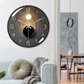 Miniatyrbillede 5 af 5: Moderne, stille kvartsvægur med en diameter på 30 cm (sort)