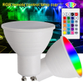 Miniatyrbild 2 av 5: Dimbar LED-lampa, superljus, bärbar RGB GU10, CRI 82+, festbelysning - 4-pack